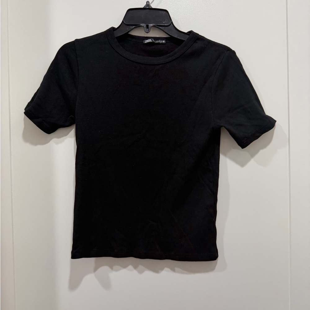 ZARA Black Short Sleeve Shirt- size M